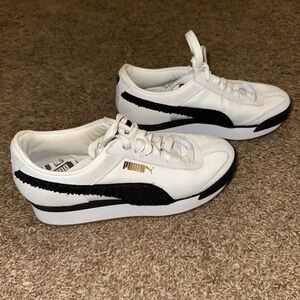 Puma White and Black Athletic Shoes